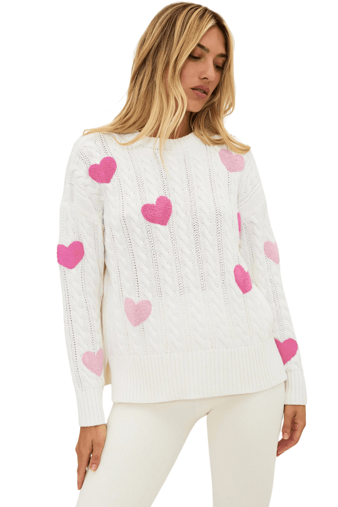 Beach Riot Callie Sweater XOXO Cream Cable