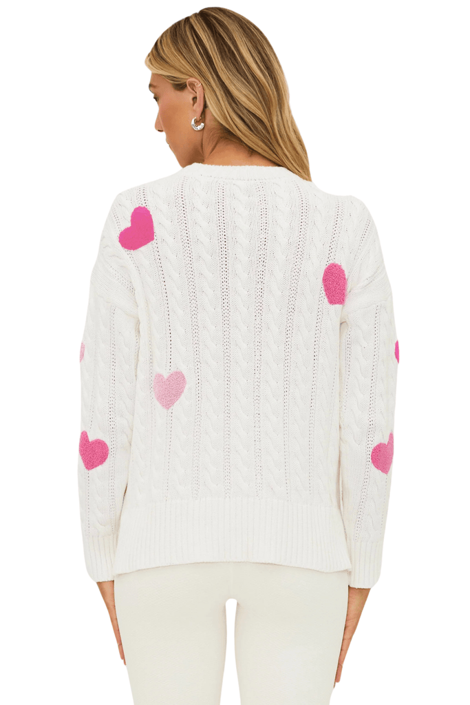 Beach Riot Callie Sweater XOXO Cream Cable