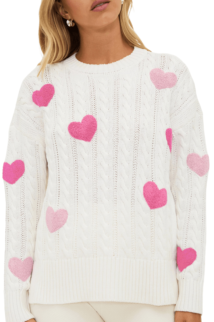 Beach Riot Callie Sweater XOXO Cream Cable