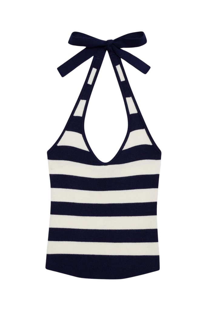 Frankies Bikinis Marialla Knit Halter Sea Stripe