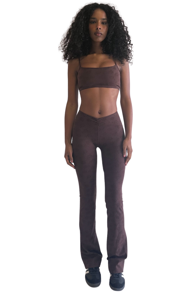 Frankies Bikinis Clementine Shine Jacquard Legging Chestnut