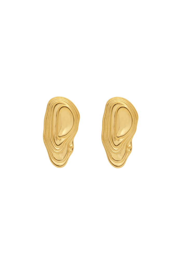 Petite Moments Oyster Stud Earrings Gold