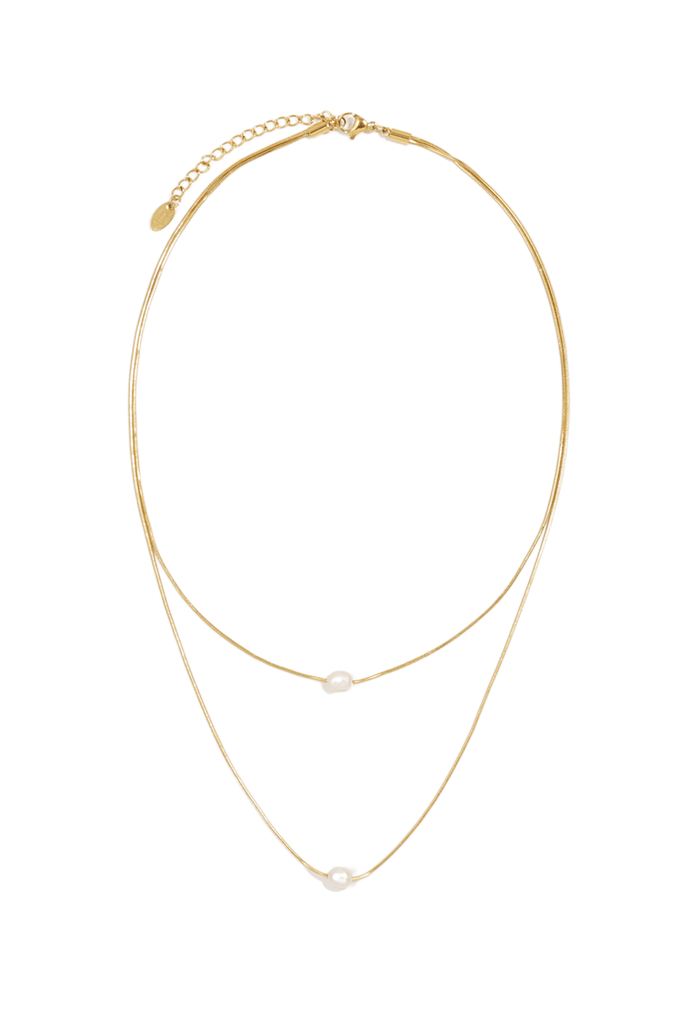 Petite Moments Layered Pearl Necklace Gold