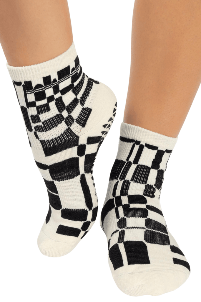 Pointe Studio Retro Geo Ankle Grip Sock Neutral