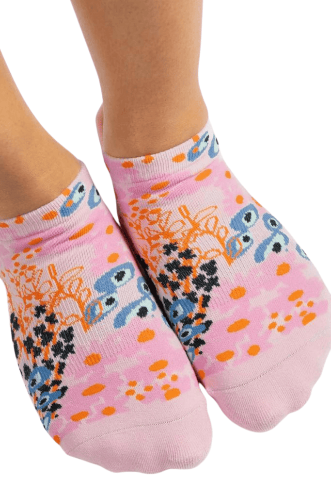 Garden Full Foot Grip Sock Pink