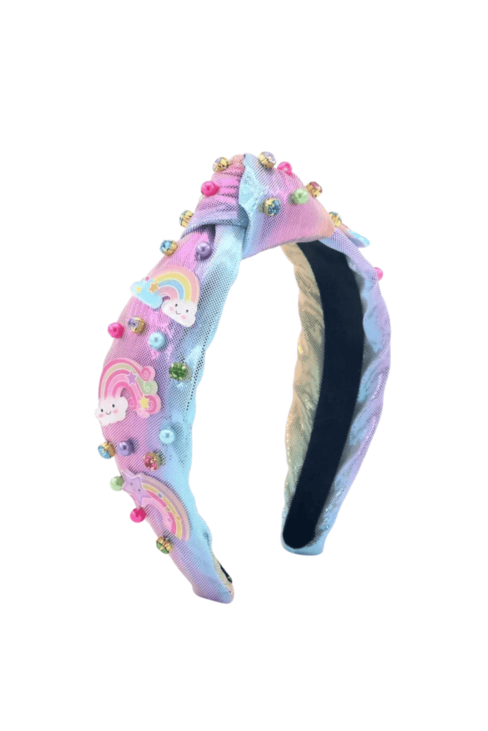 Poppyland Sparkly Kids Headband Swirly Rainbow