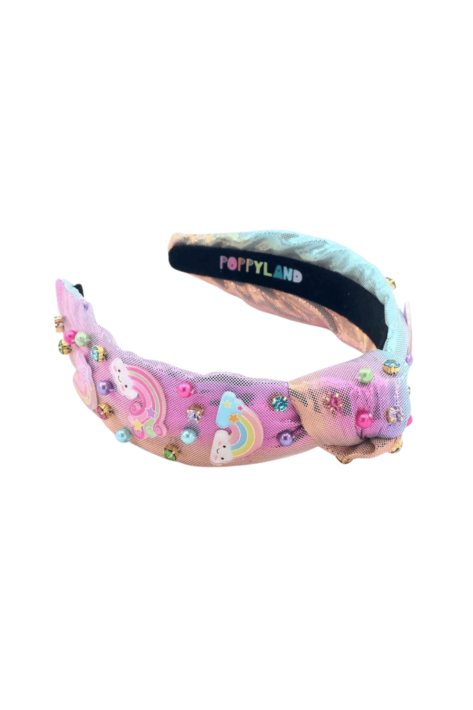 Poppyland Sparkly Kids Headband Swirly Rainbow