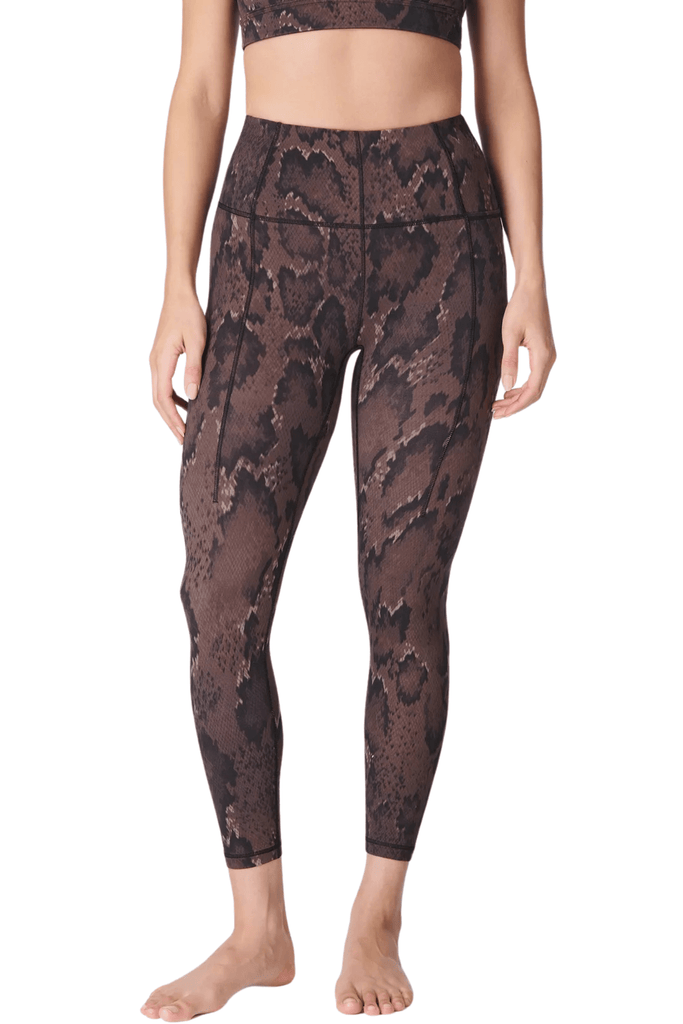 Sweaty Betty Super Soft 7/8 Yoga Leggings Brown Python Print