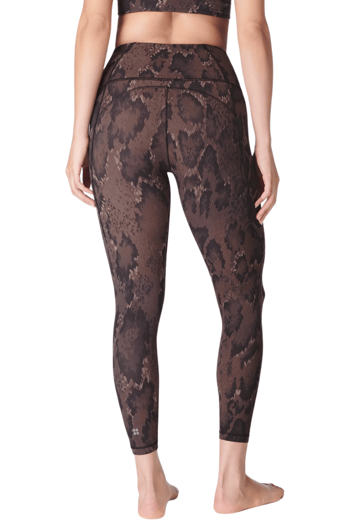 Sweaty Betty Super Soft 7/8 Yoga Leggings Brown Python Print