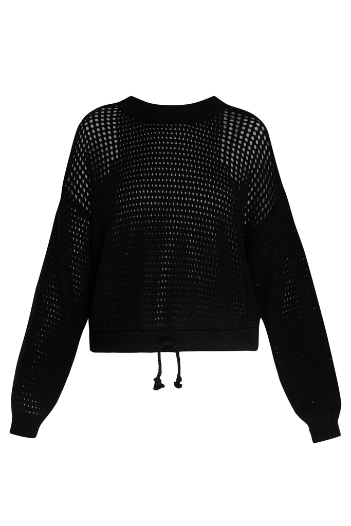 Sweaty Betty Tides High Open Weave Sweater Black