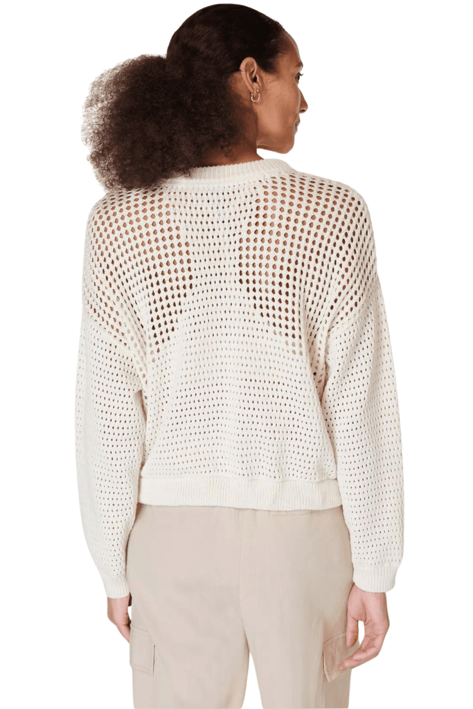 Sweaty Betty Tides High Open Weave Sweater Lily White