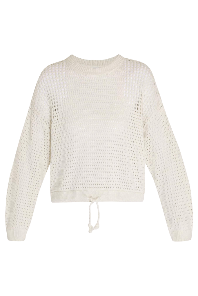 Sweaty Betty Tides High Open Weave Sweater Lily White