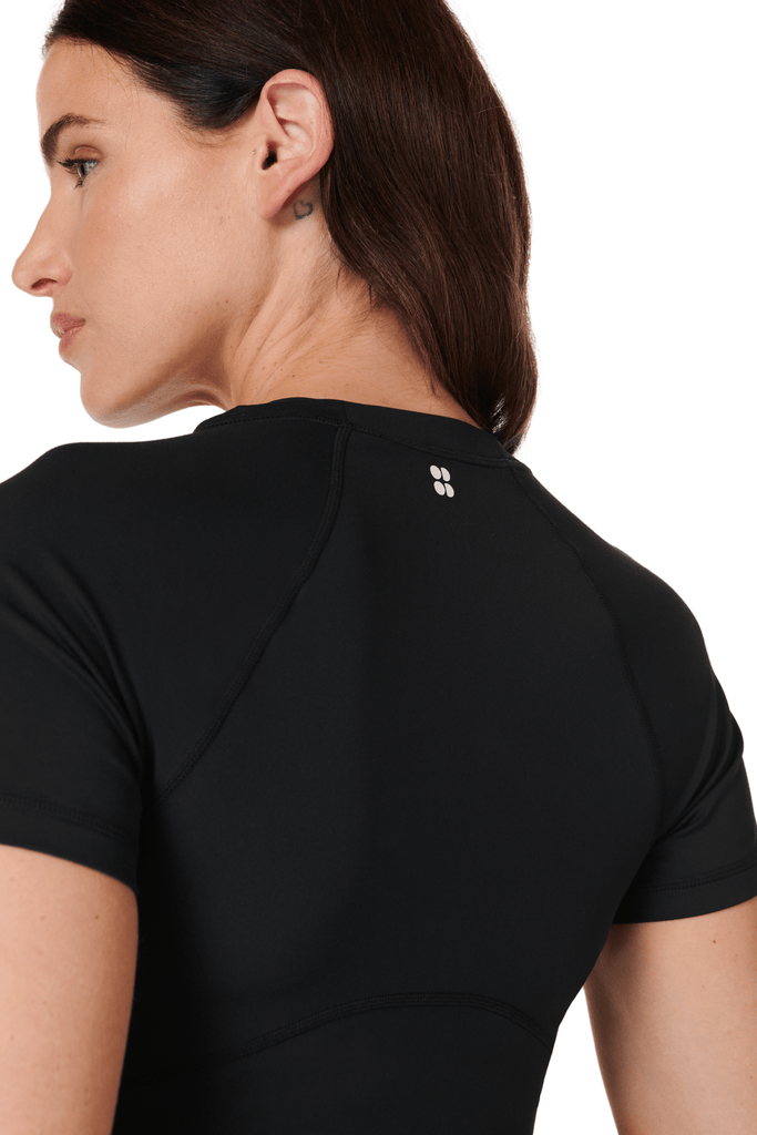 Sweaty Betty All Day Active Cropped T-Shirt Black