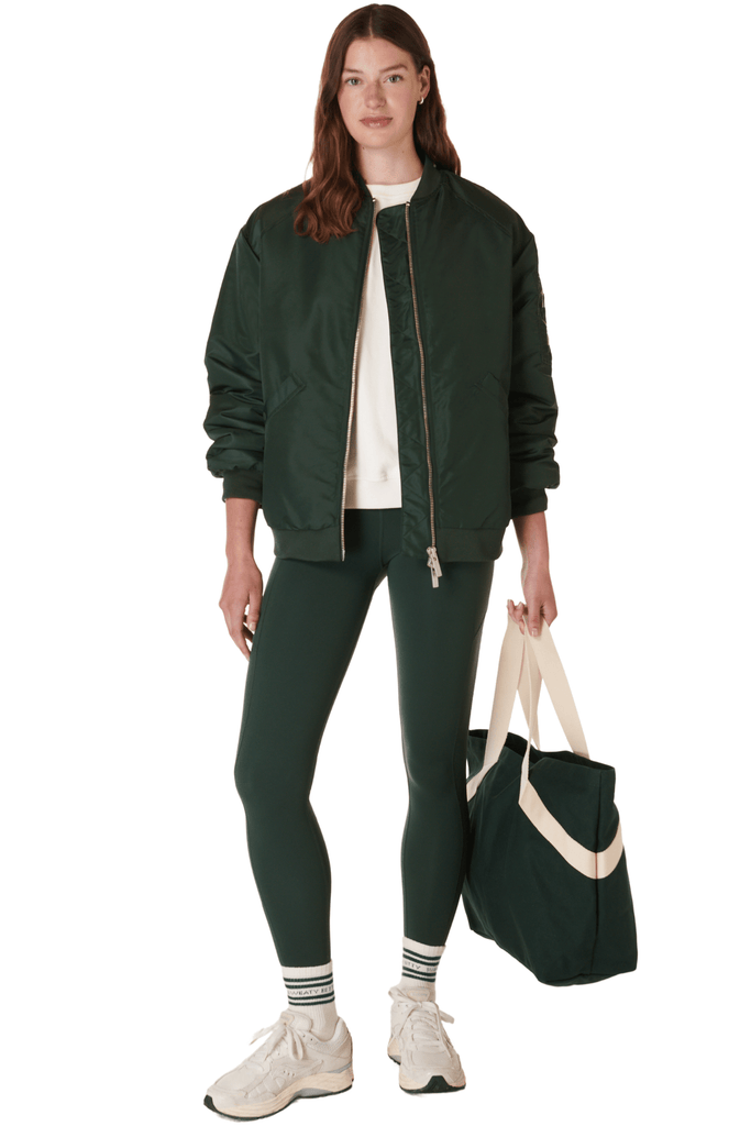 Sweaty Betty Cityscape Longline Bomber Trek Green