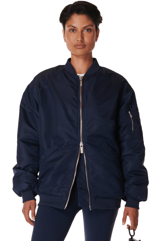 Sweaty Betty Cityscape Longline Bomber Navy Blue