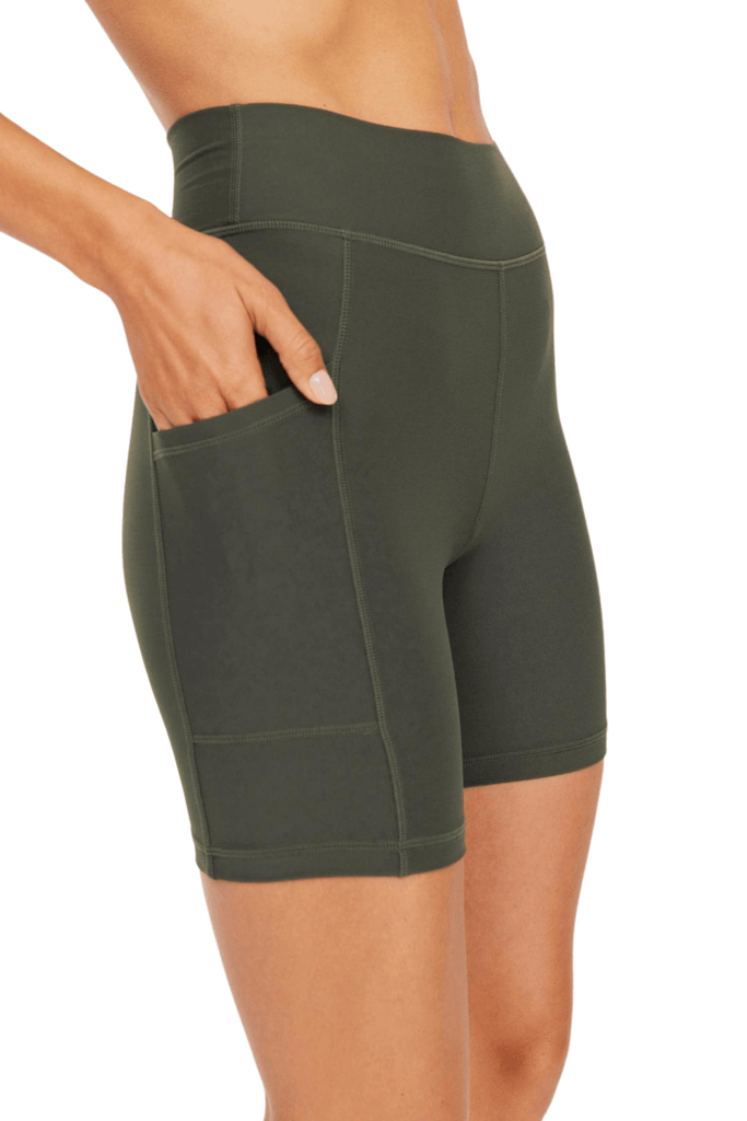 The Upside Peached 6" Pocket Spin Short Khaki