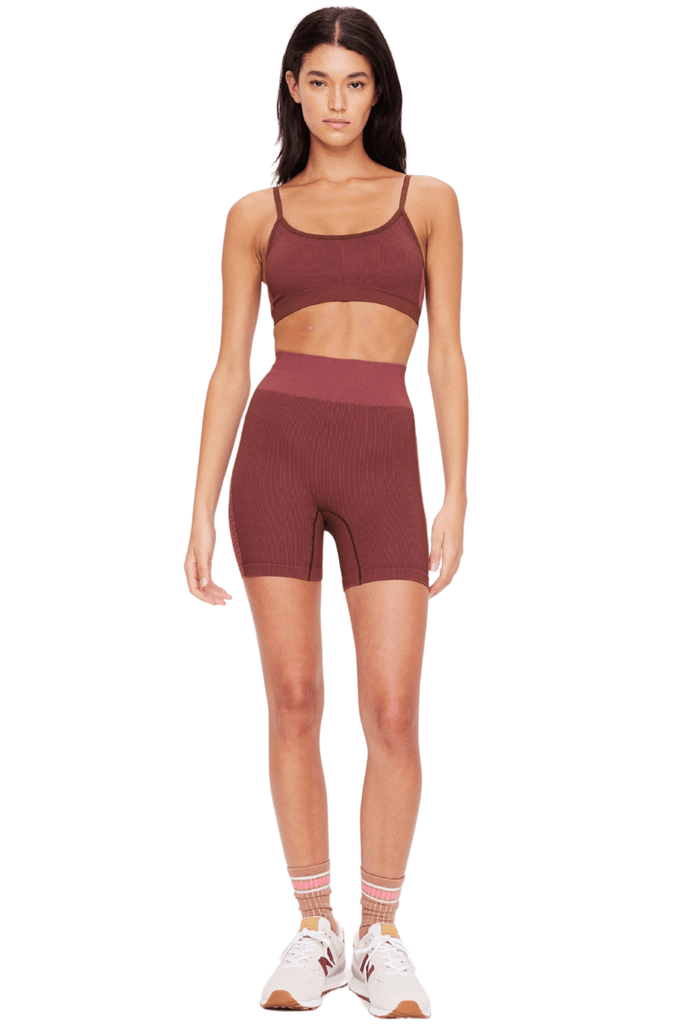 The Upside Ribbed Seamless Ballet Bra Brown