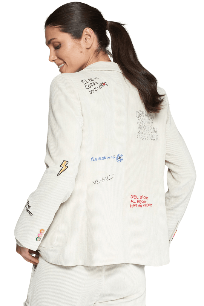 Vilagallo Hillary Jacket Embroidery Corduroy Off-White