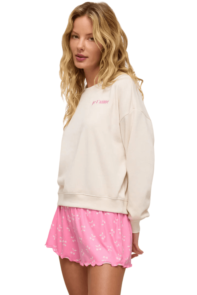 Z Supply Je T'aime Sweatshirt Vanilla Ice