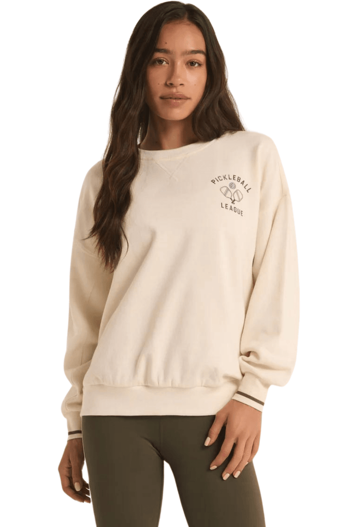 Z Supply Pickleball Sweatshirt Sandstone