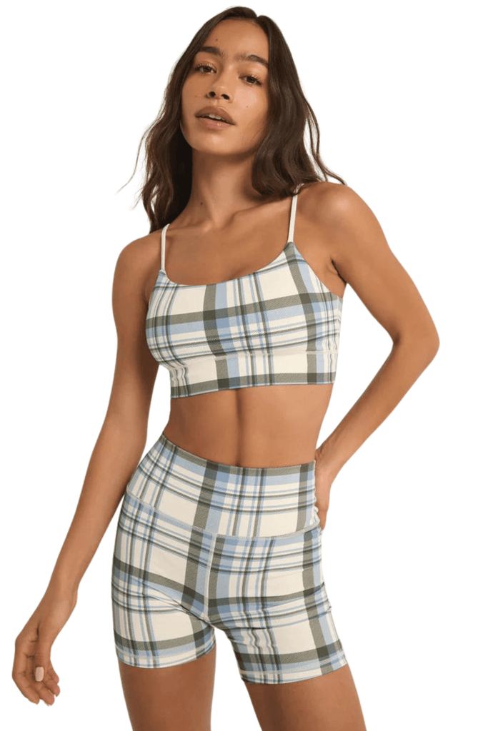 Z Supply Shine Plaid Bra Sandstone