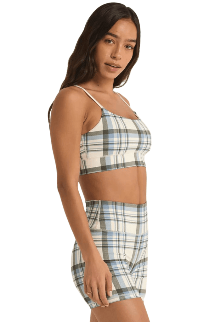 Z Supply Shine Plaid Bra Sandstone