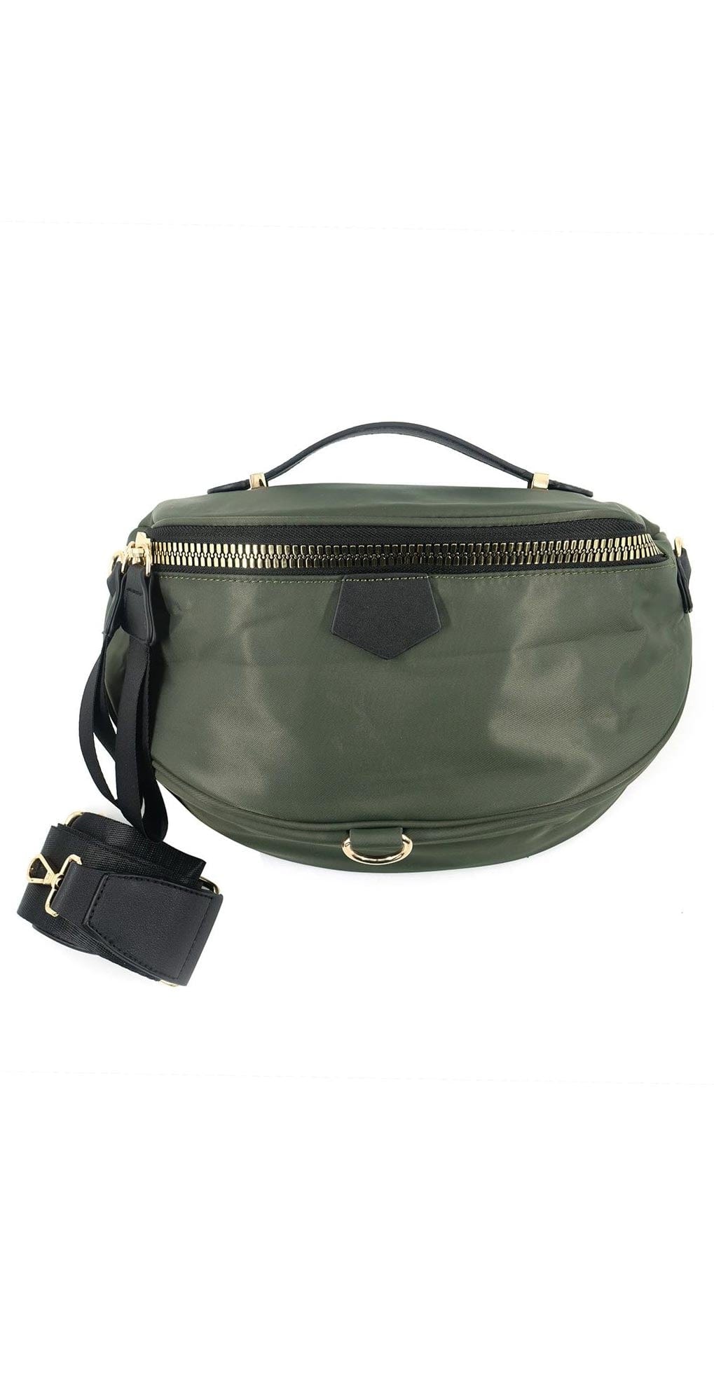 Bum Bag Over Sized Olive Green Leather Fanny Pack Extra 
