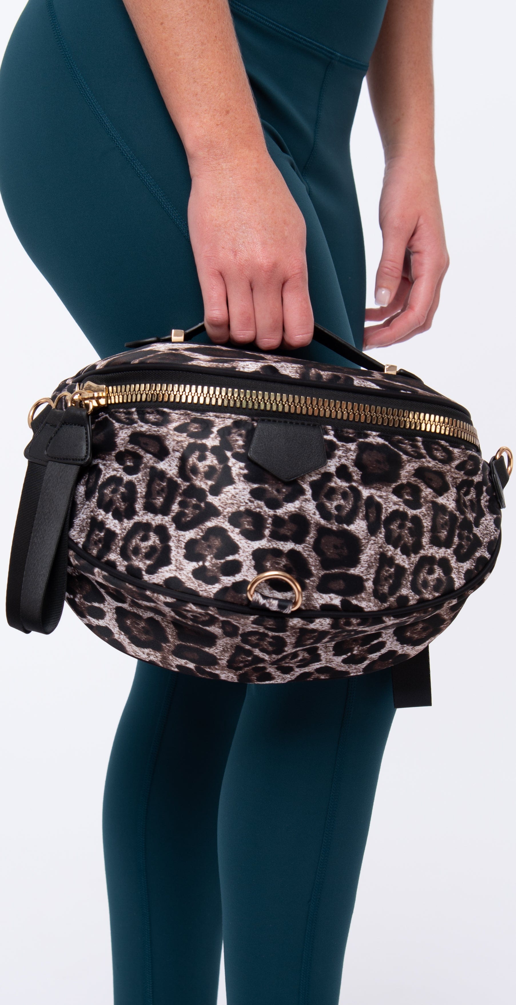 Pink Leopard Leather Bum Bag with LV