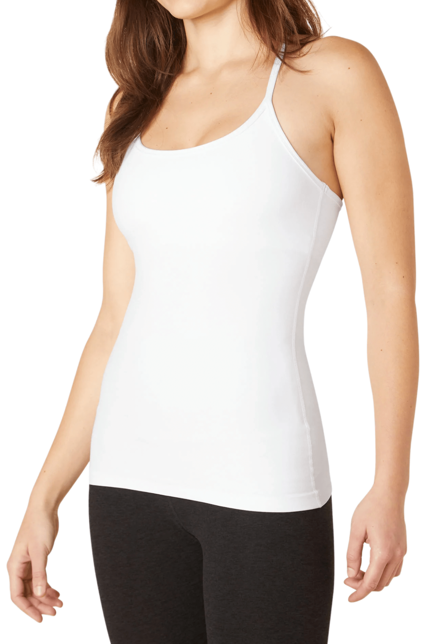 Beyond Yoga white Spacedye Slim Racerback Cropped Tank Bra Top Shirt women  M